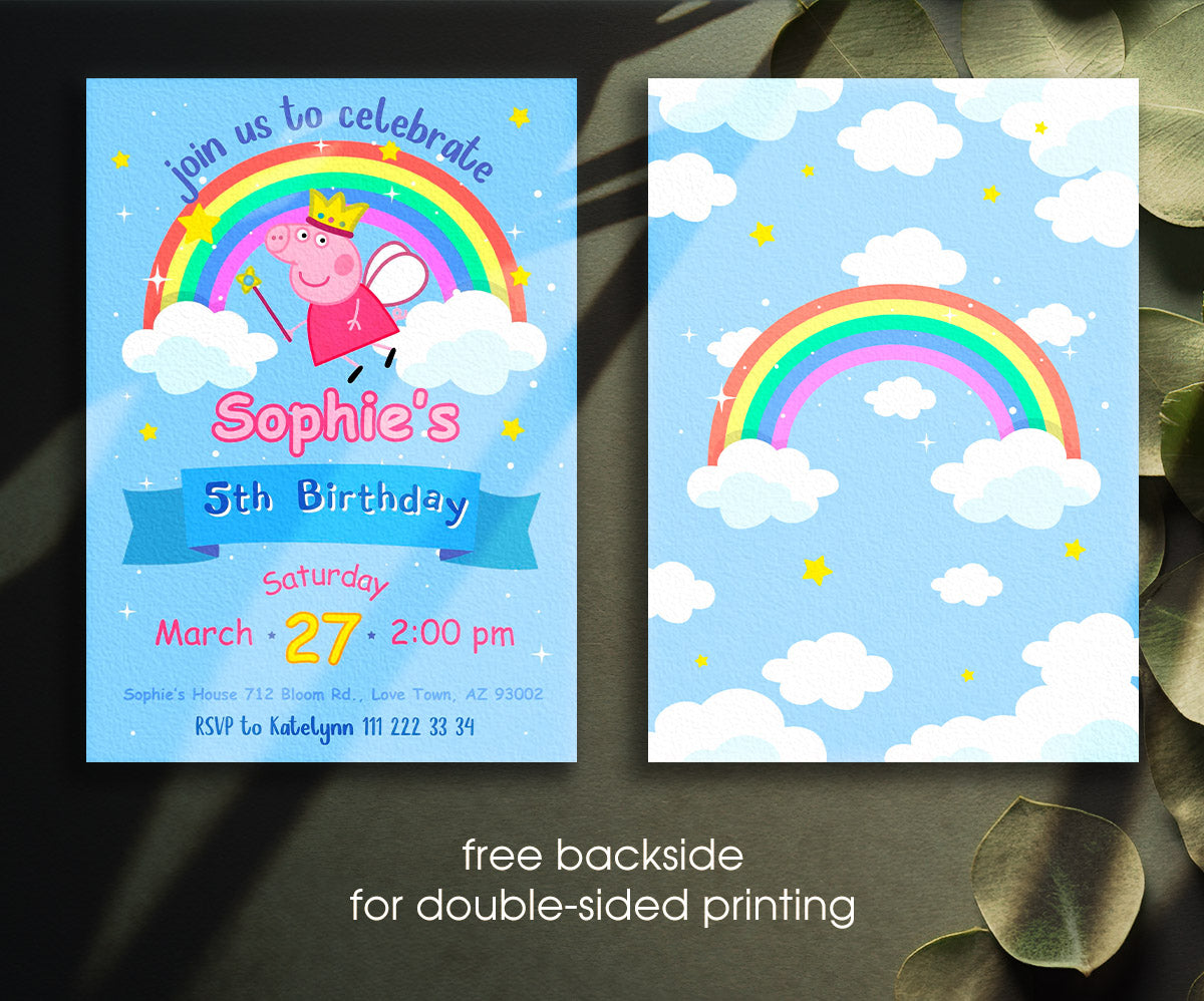 Peppa Pig customizable invitation template | Share or Print | girl | HG660