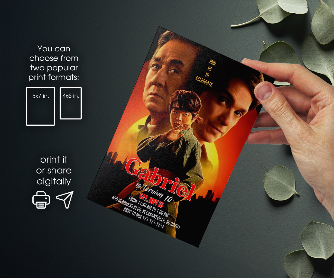 Karate Kid Legends customizable invitation template | Share or Print | JO150