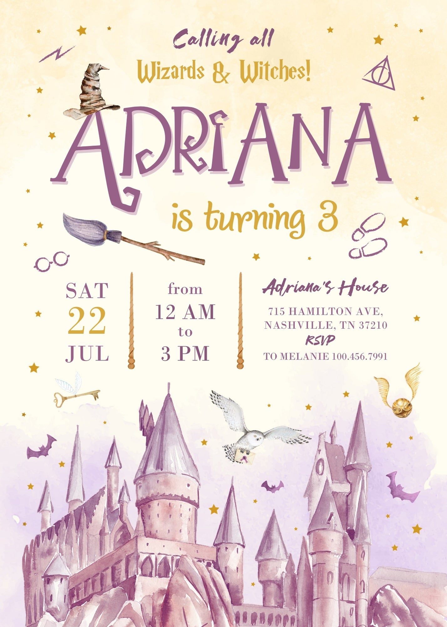 Harry Potter customizable invitation template | Share or Print | EE156