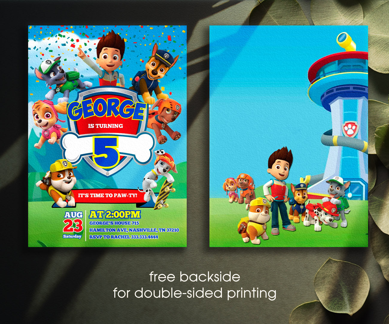 PAW Patrol customizable invitation template | Share or Print | PY830