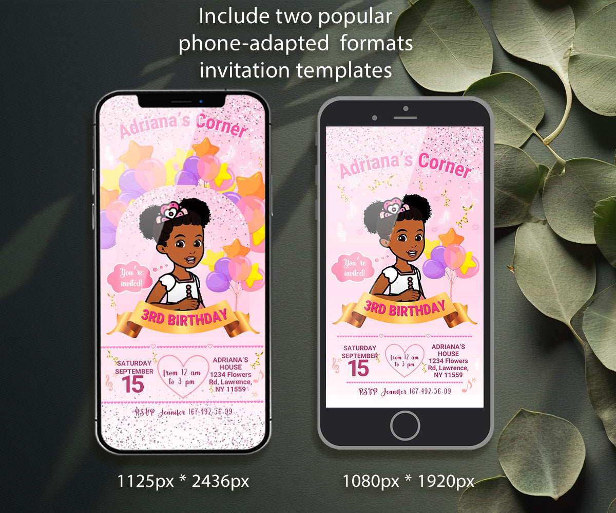 Gracie's Corner Music customizable invitation template | Share or Print | girl | FN430
