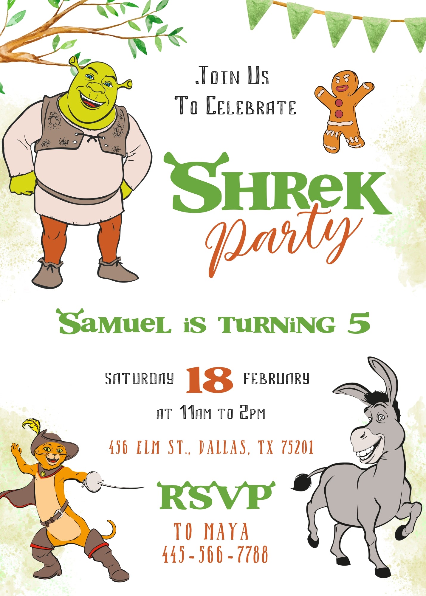 Shrek customizable invitation template | Share or Print | WT680
