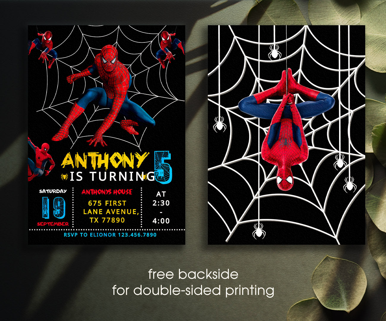 Spiderman Marvel Superhero customizable invitation template | Share or Print | boy | AK679