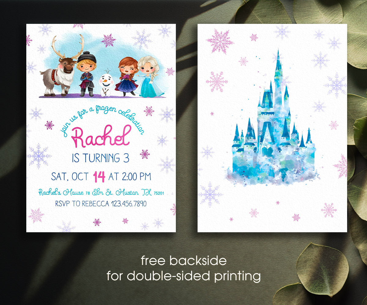 Frozen Elsa customizable invitation template | Share or Print | girl | EA924