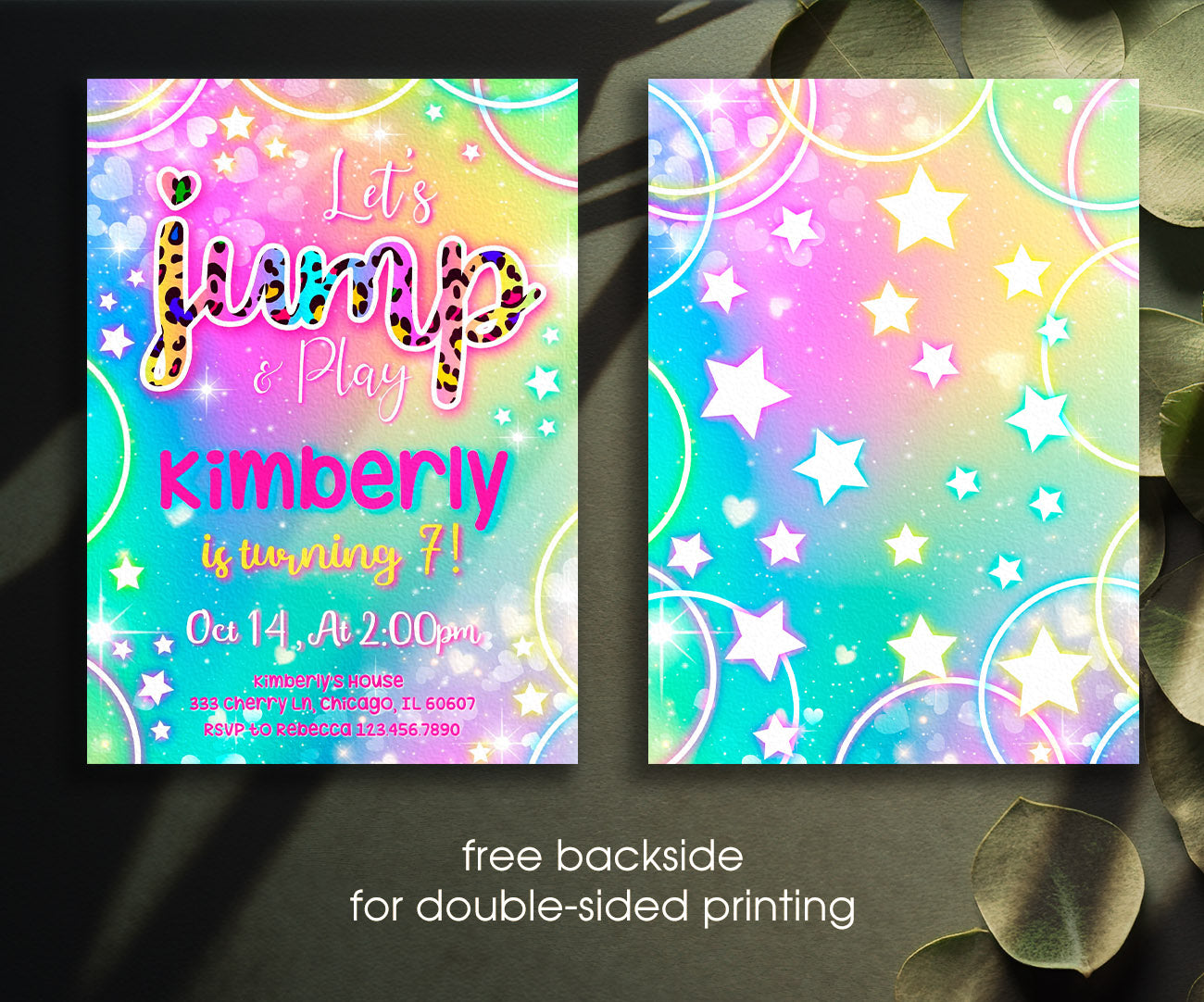 Trampoline Jump Party customizable invitation template | Share or Print | QF269