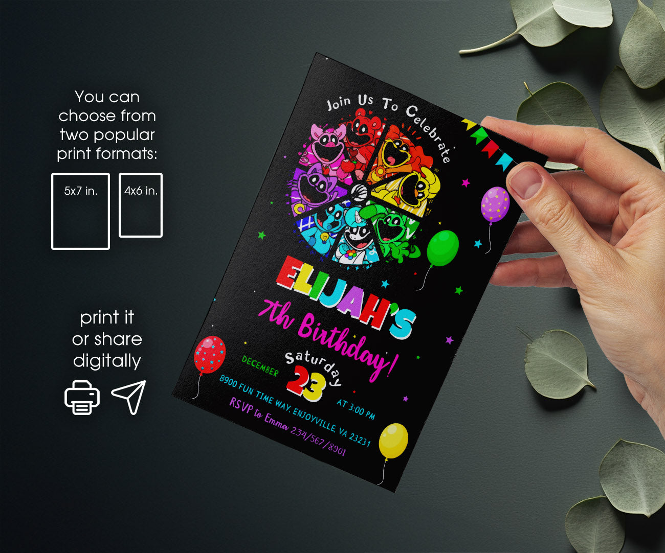 Smiling Critters customizable invitation template | Share or Print | XT065