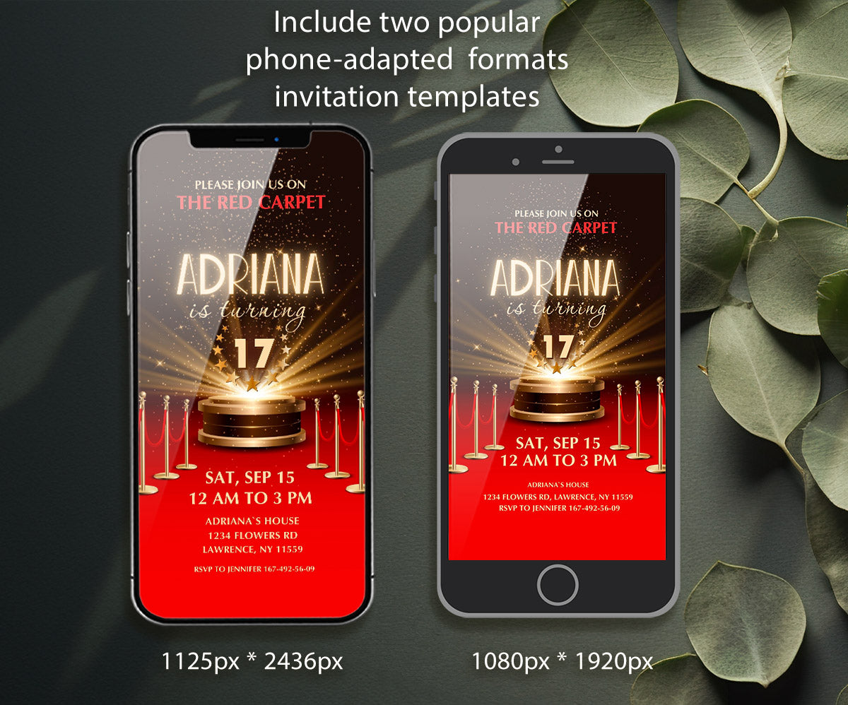 Hollywood Movie Party customizable invitation template | Share or Print | PN120