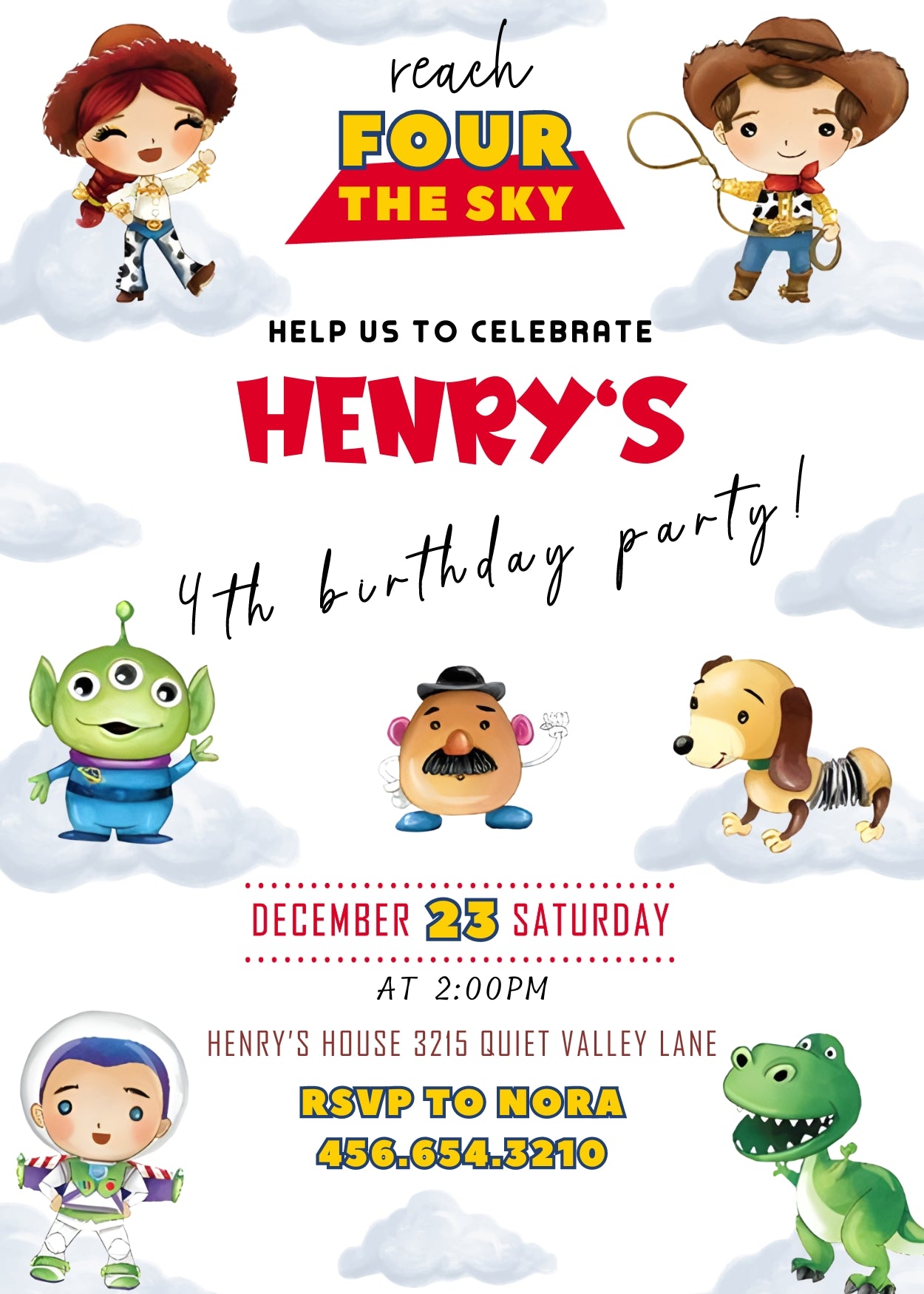 Toy Story Woody customizable invitation template | Share or Print | QZ673