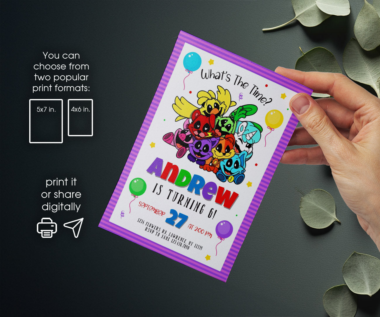 Smiling Critters customizable invitation template | Share or Print | GG164