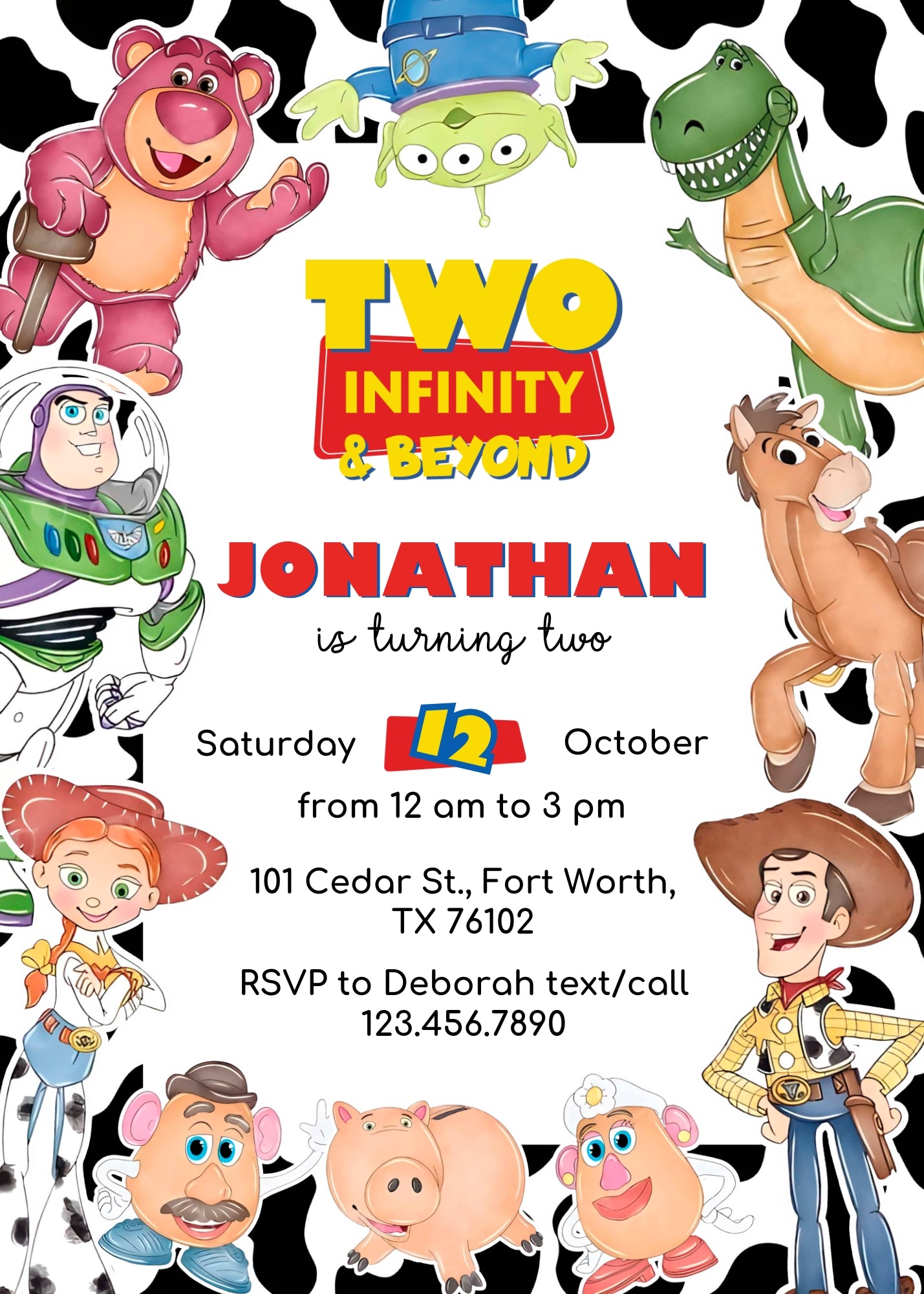 Toy Story Woody customizable invitation template | Share or Print | QM050