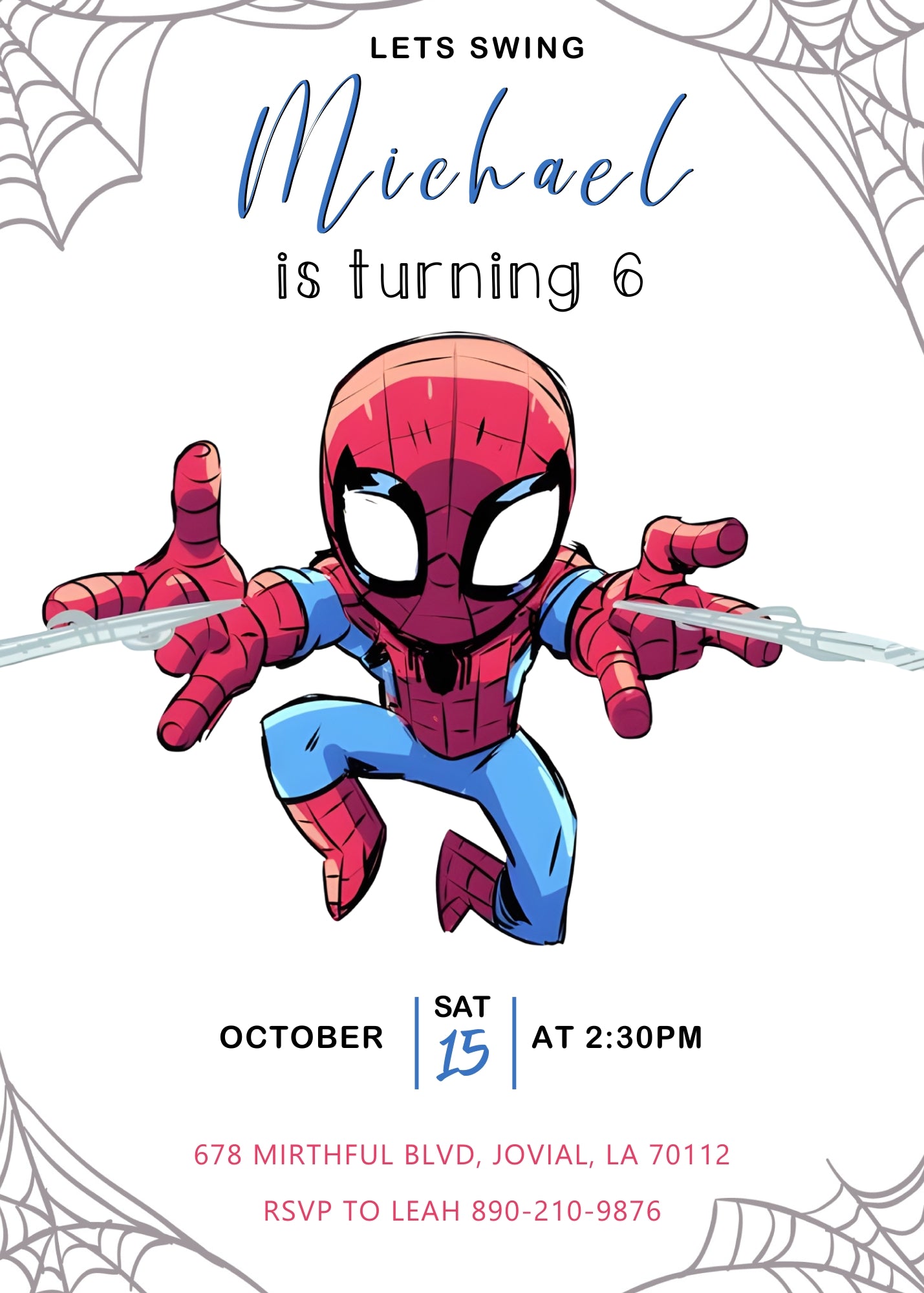 Spidey and His Amazing Friends customizable invitation template | Share or Print | boy | FI277