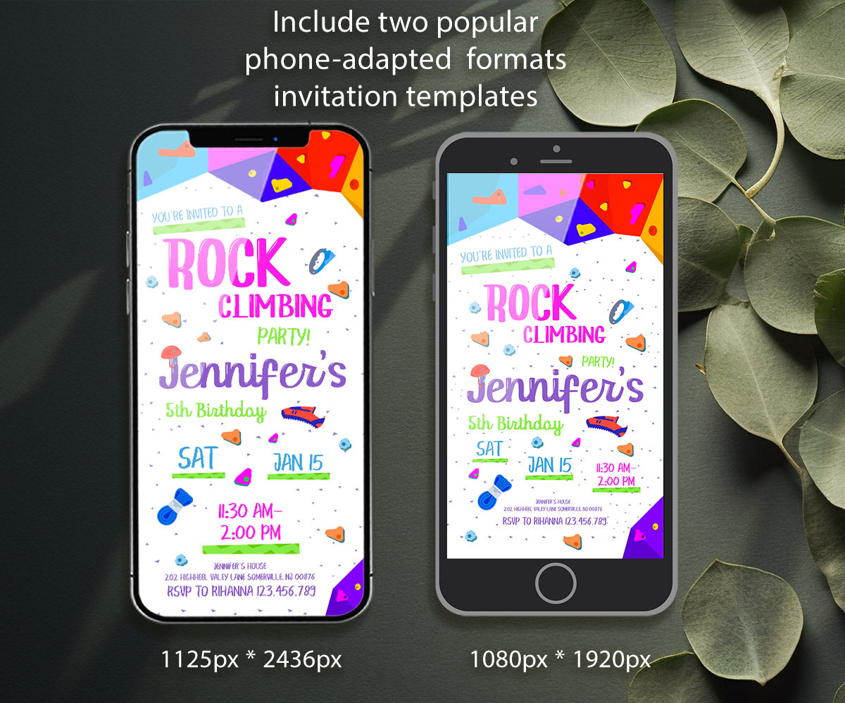 Rock Climbing customizable invitation template | Share or Print | IX795