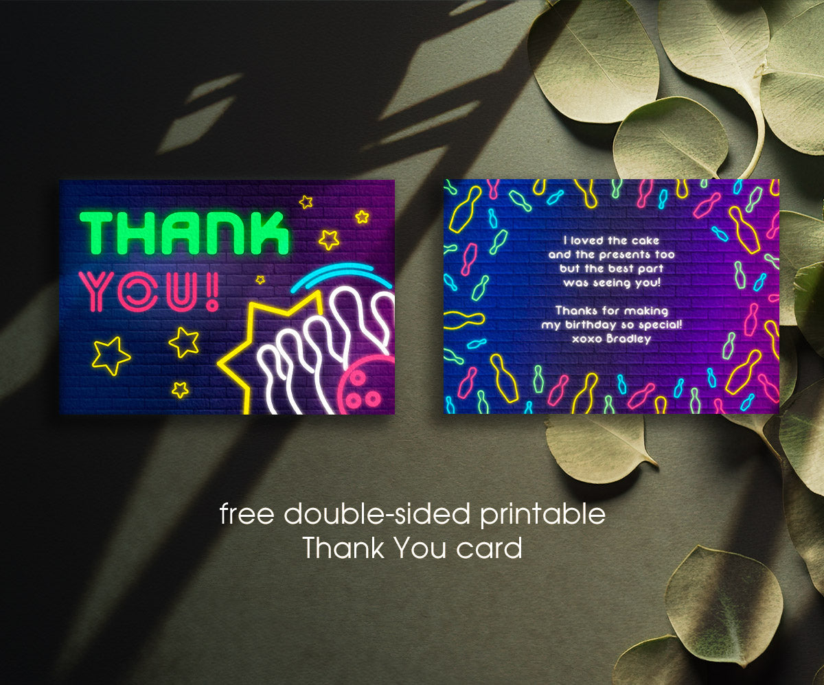 Bowling Strike Up customizable invitation template | Share or Print | MM112