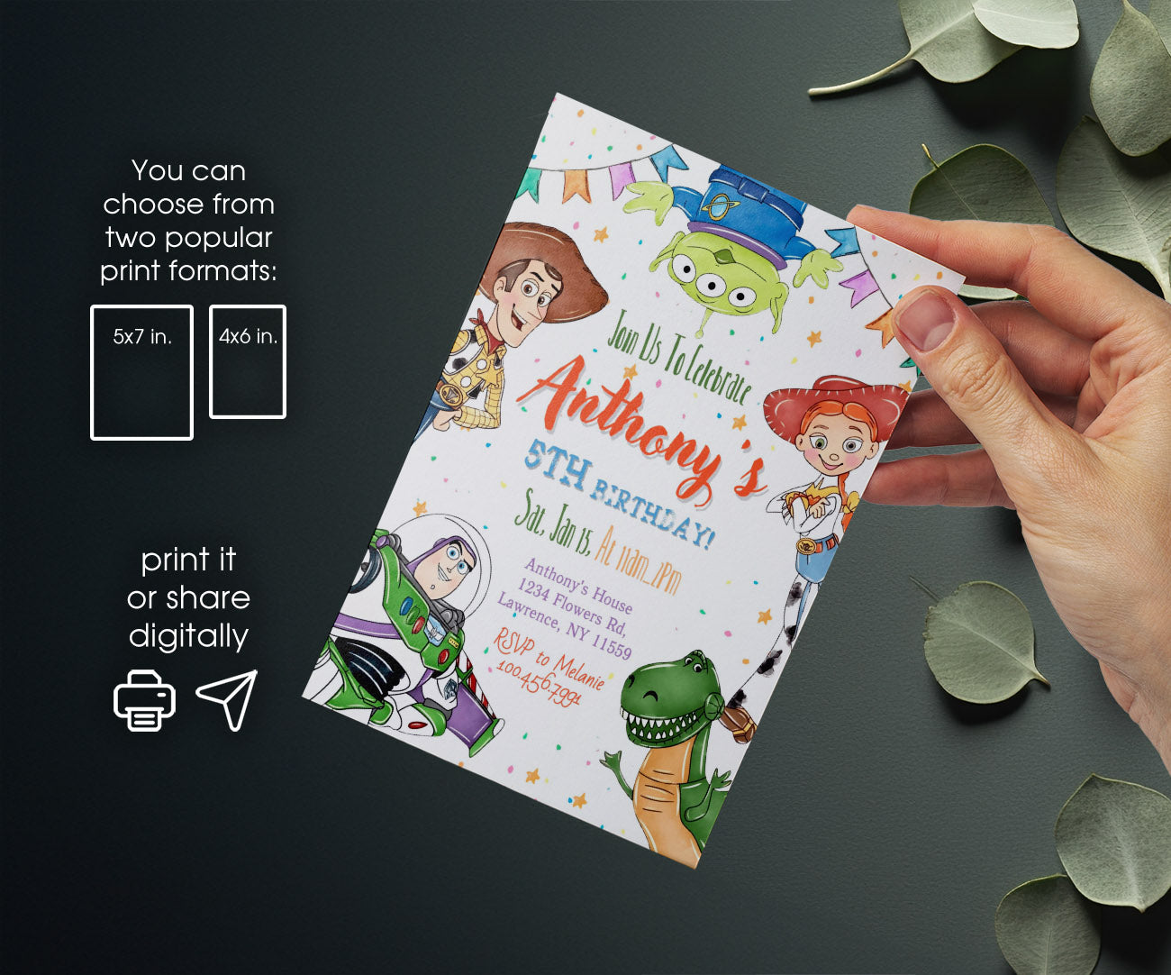 Toy Story Woody customizable invitation template | Share or Print | VI810