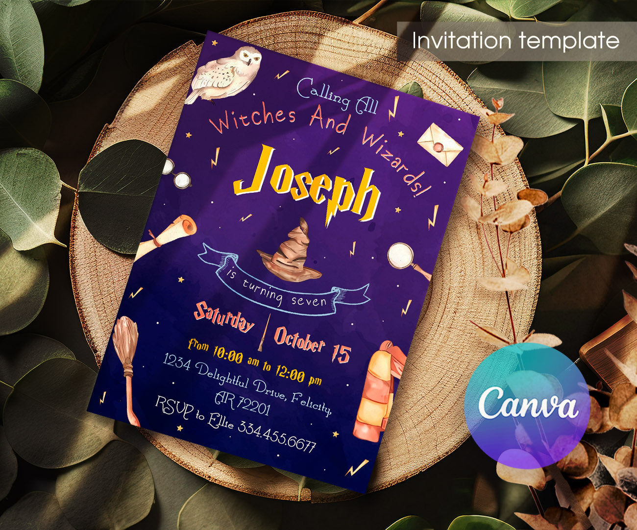 Harry Potter customizable invitation template | Share or Print | EE750
