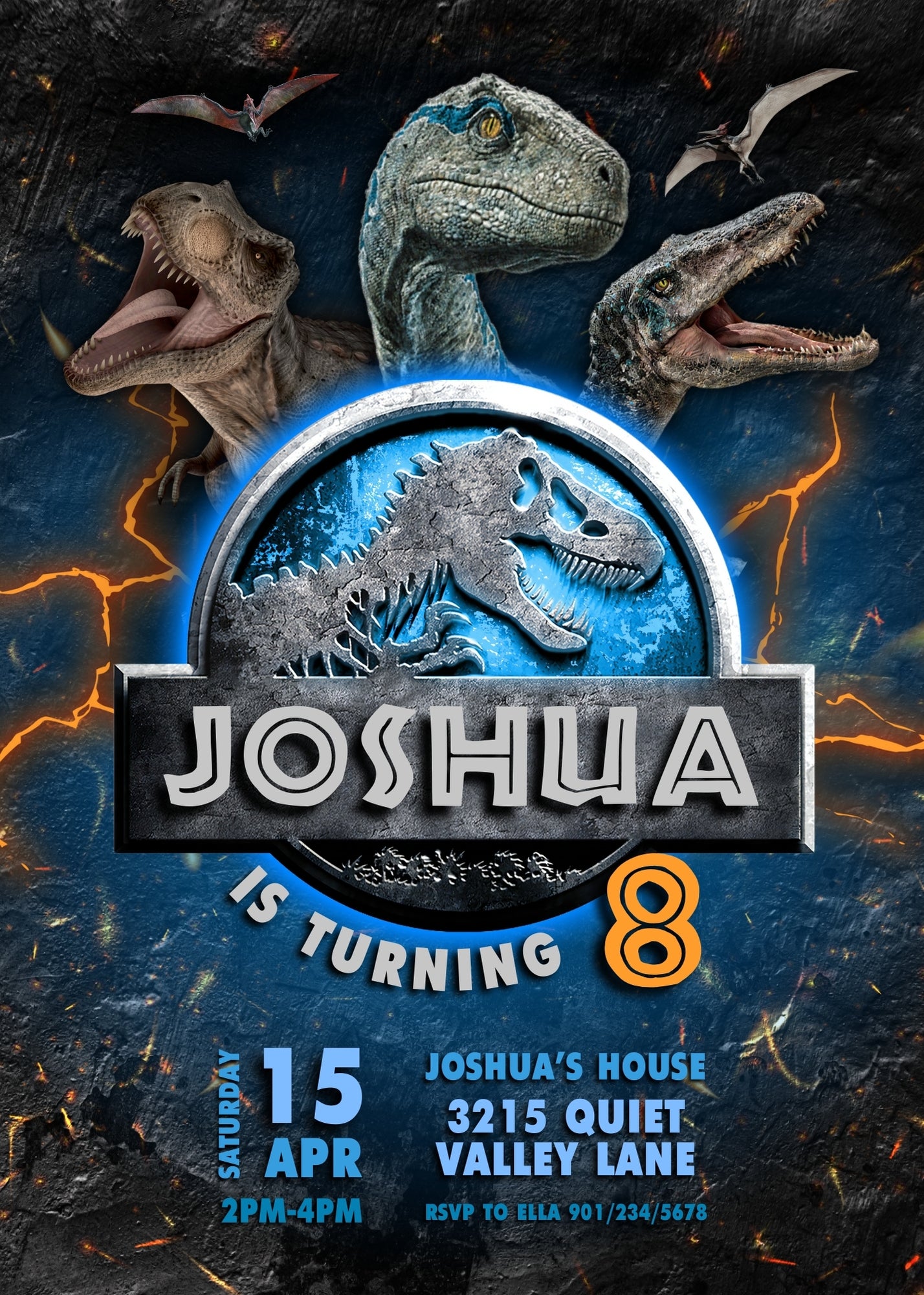 Jurassic World Dinosaur customizable invitation template | Share or Print | LT990
