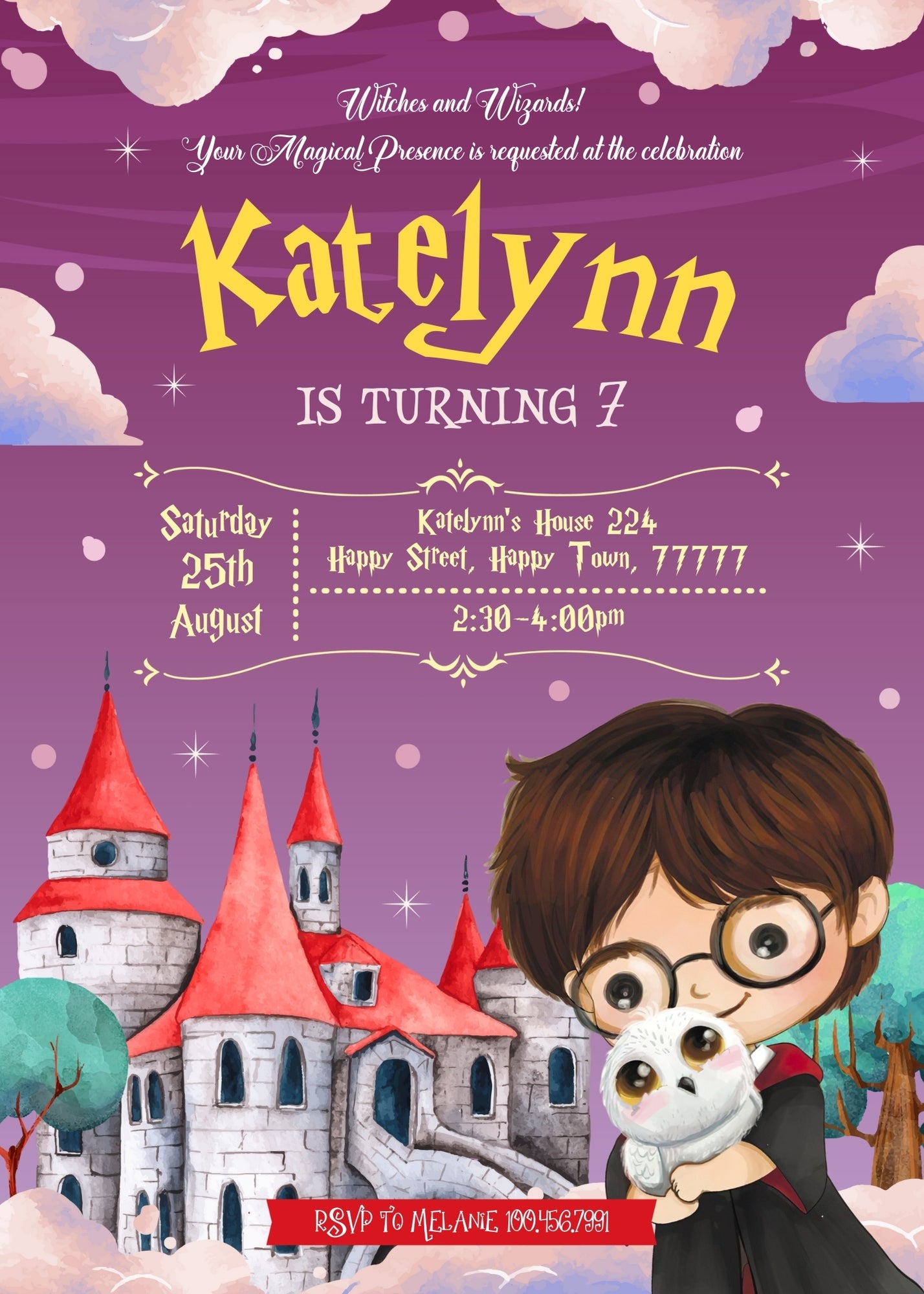 Harry Potter customizable invitation template | Share or Print | HO567