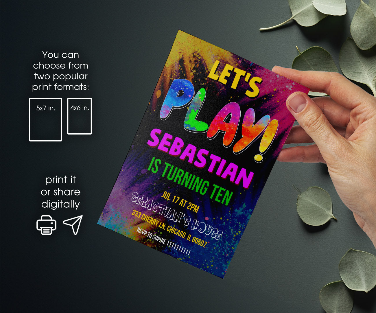 Play Party Gamer customizable invitation template | Share or Print | YC918
