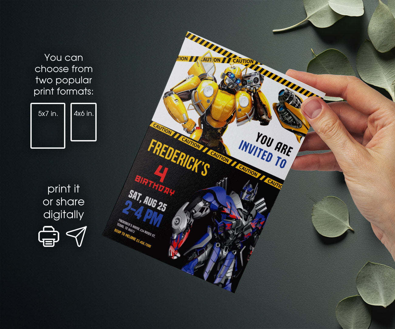 Transformers Rescue Bots customizable invitation template | Share or Print | boy | ZK284
