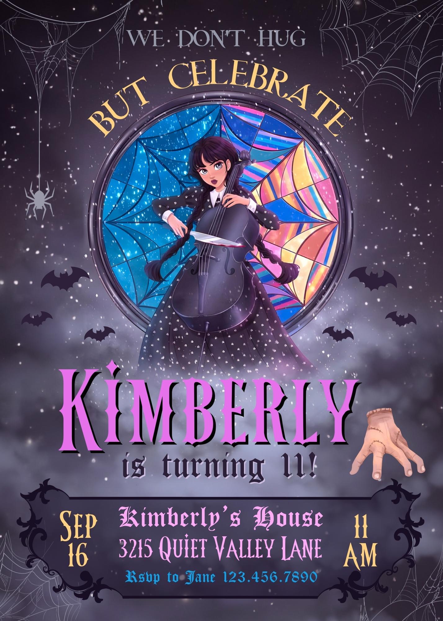 Wednesday Addams customizable invitation template | Share or Print | girl | BZ495