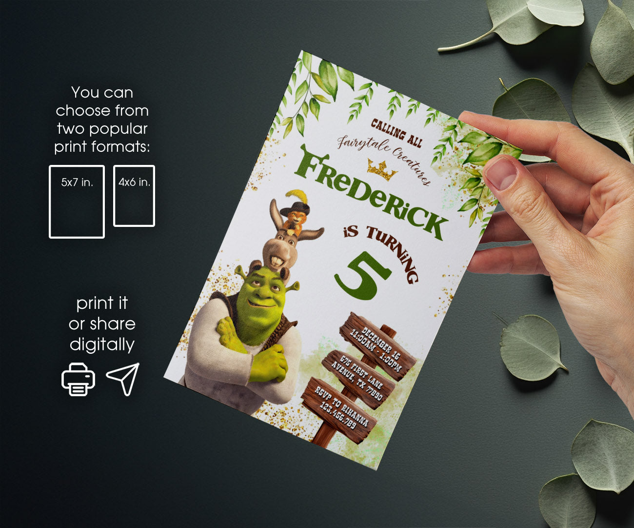 Shrek customizable invitation template | Share or Print | NI110