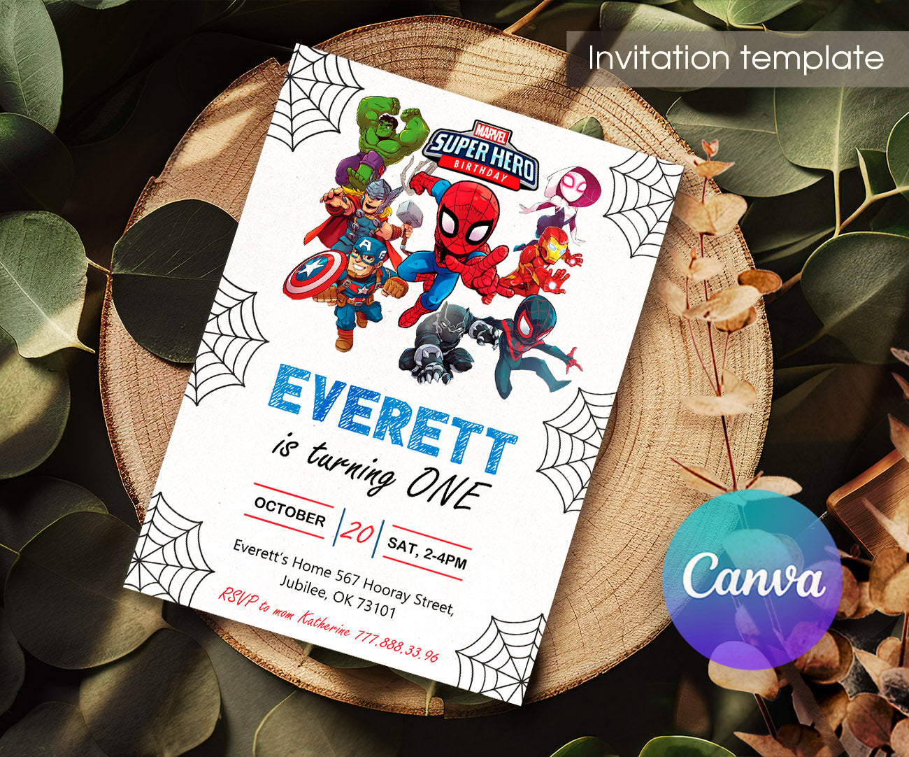 Spidey and His Amazing Friends customizable invitation template | Share or Print | boy | GE507