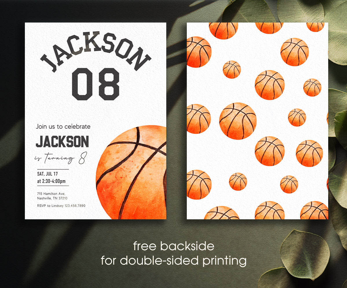 Basketball NBA Slam Dunk customizable invitation template | Share or Print | boy | NK224