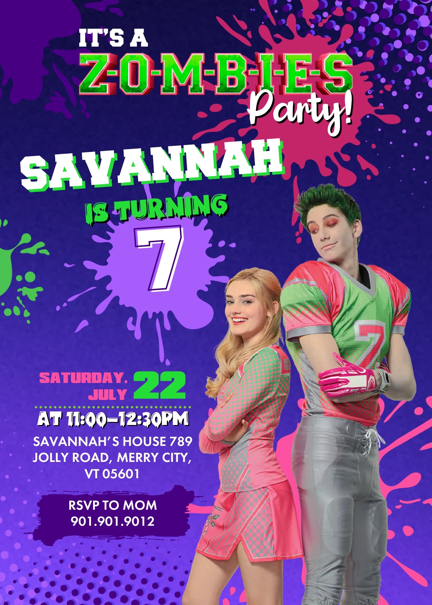 Zombies 3 Halloween customizable invitation template | Share or Print | QE011