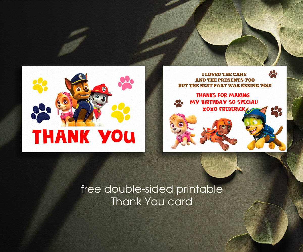 PAW Patrol customizable invitation template | Share or Print | JA685