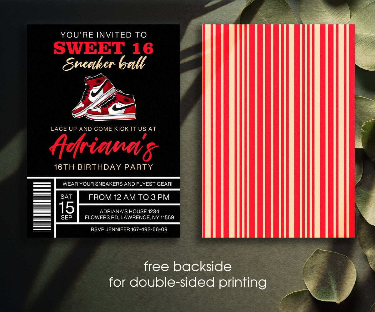 Sneaker Ball Air Jordan Nike customizable invitation template | Share or Print | TX641