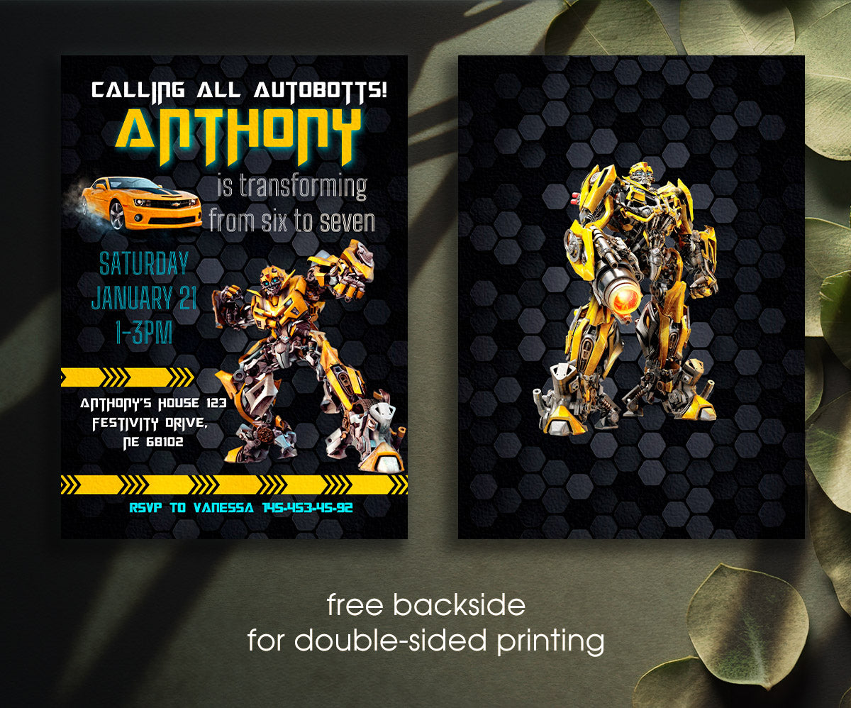 Transformers Rescue Bots customizable invitation template | Share or Print | boy | ZN939