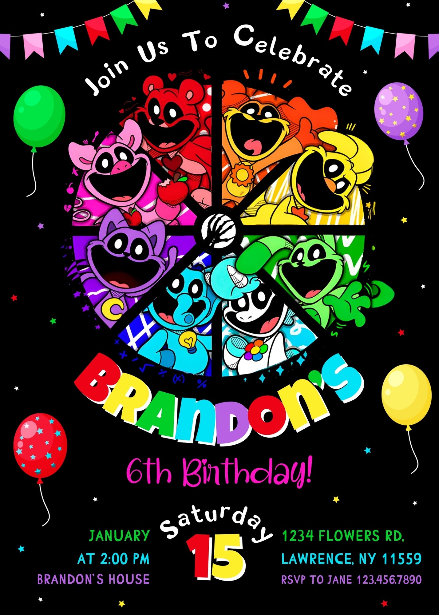 Smiling Critters customizable invitation template | Share or Print | PL710