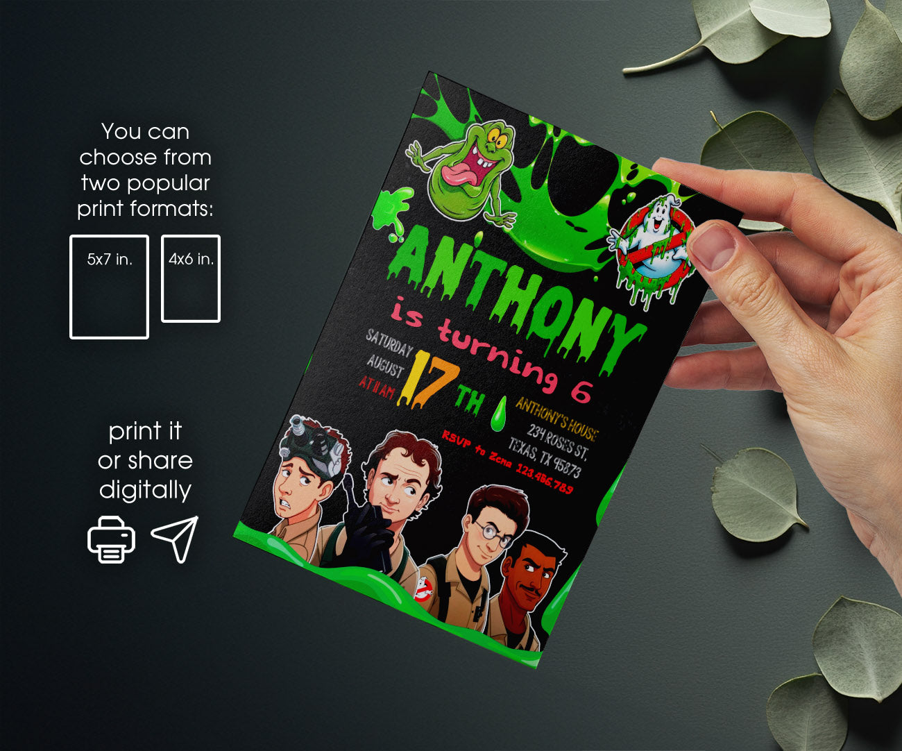 Ghostbusters customizable invitation template | Share or Print | UC861
