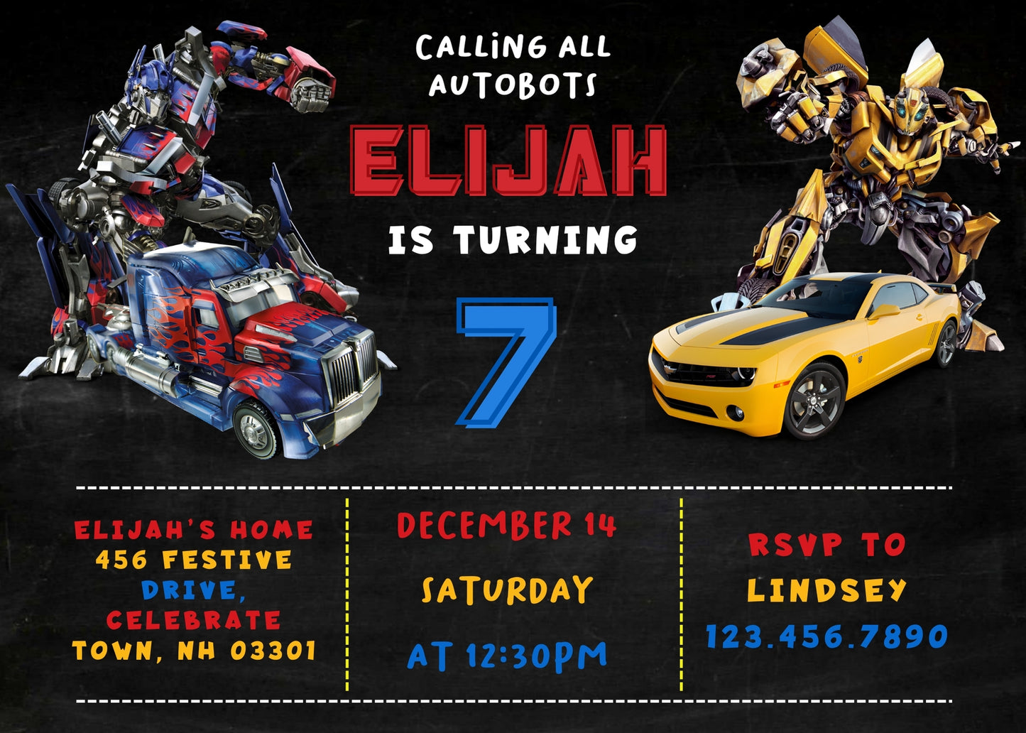 Transformers Rescue Bots customizable invitation template | Share or Print | boy | GA503