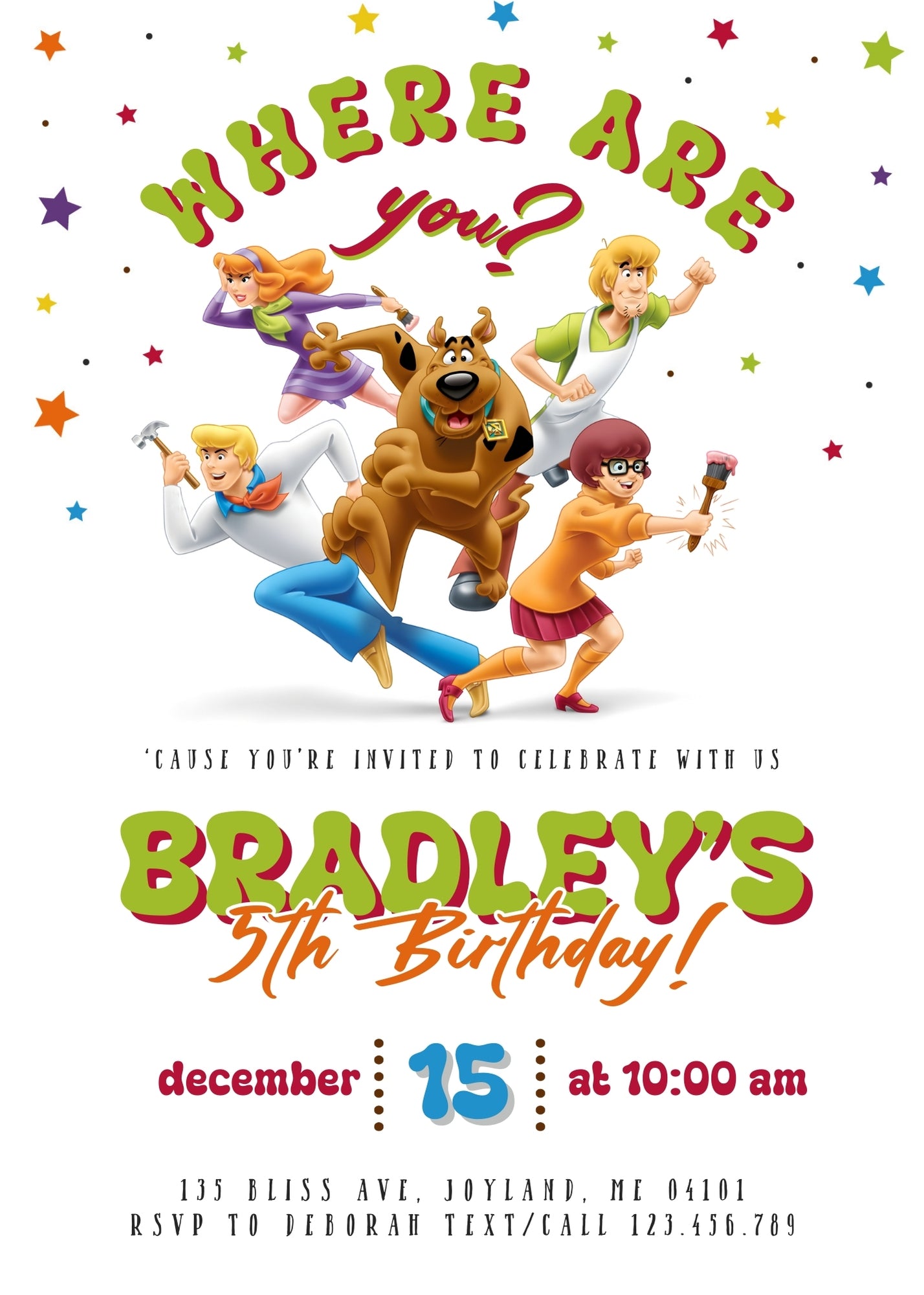 Scooby-Doo customizable invitation template | Share or Print | TU452
