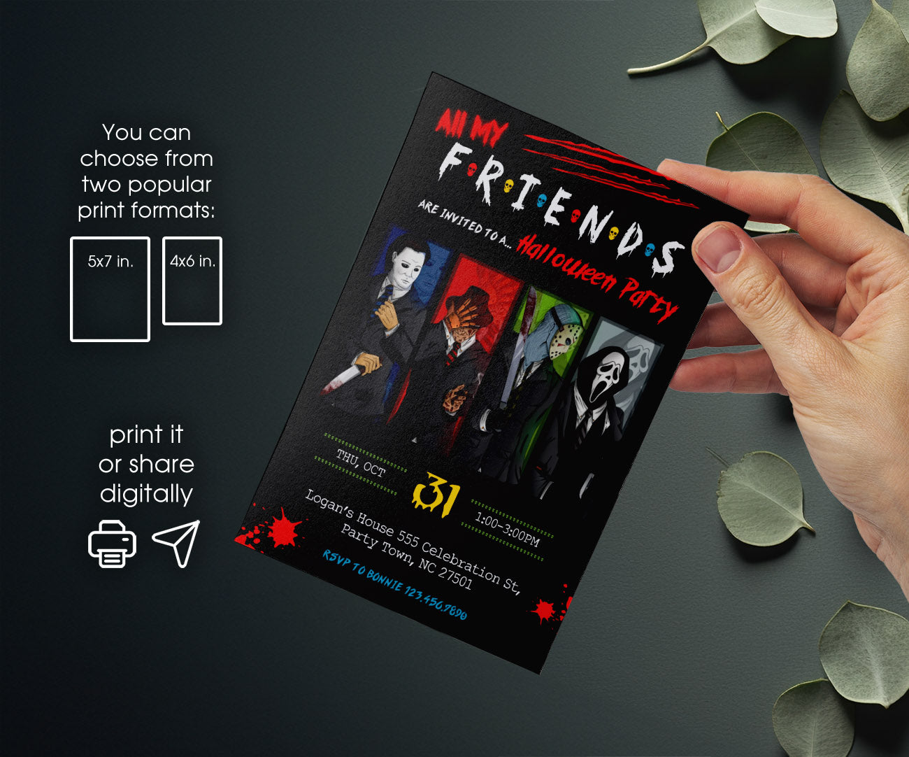 Horror Killer Movie Party customizable invitation template | Share or Print | LE463