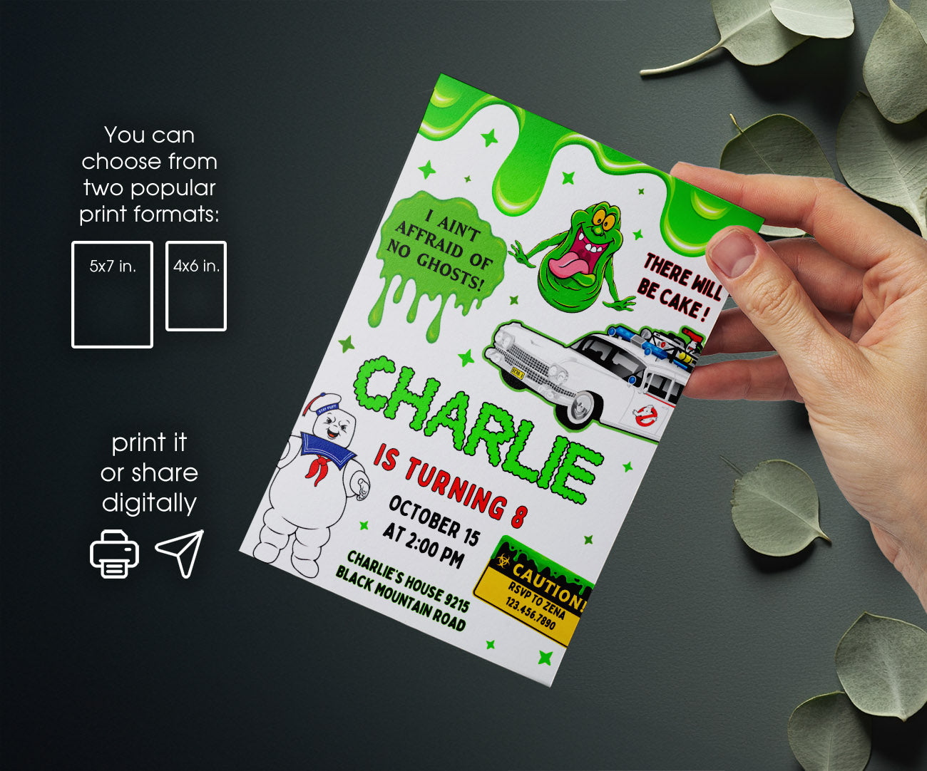 Ghostbusters customizable invitation template | Share or Print | UY265