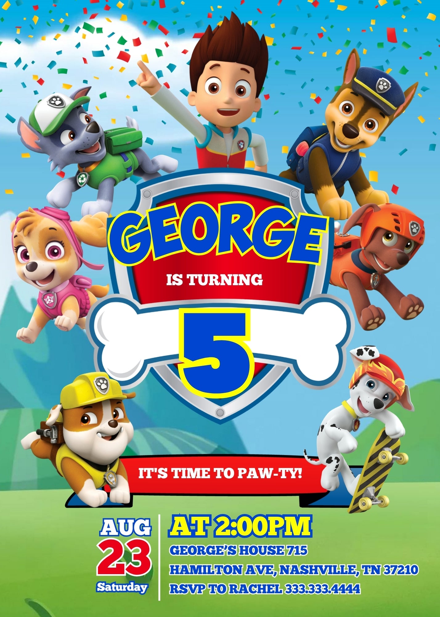 PAW Patrol customizable invitation template | Share or Print | PY830