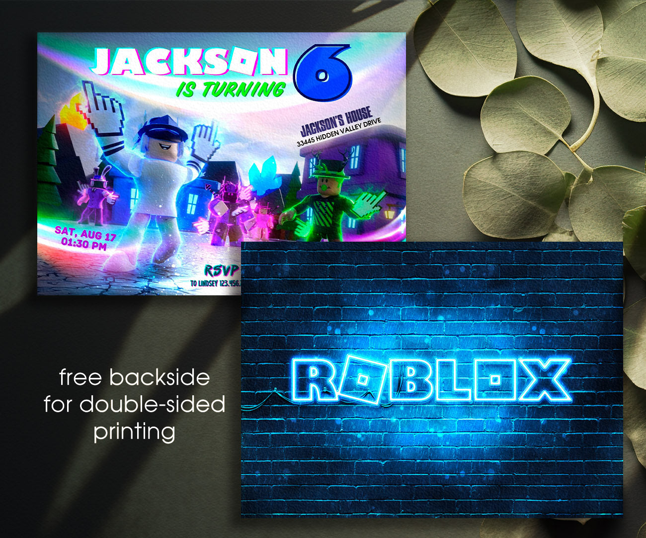Roblox Gamer customizable invitation template | Share or Print | IV390