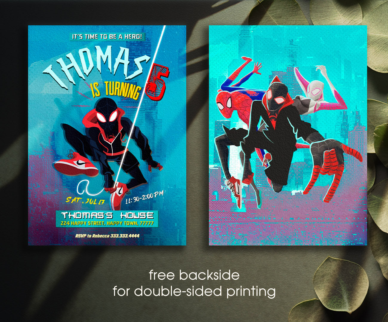 Spider Man Across the Spider-Verse customizable invitation template | Share or Print | boy | EL309