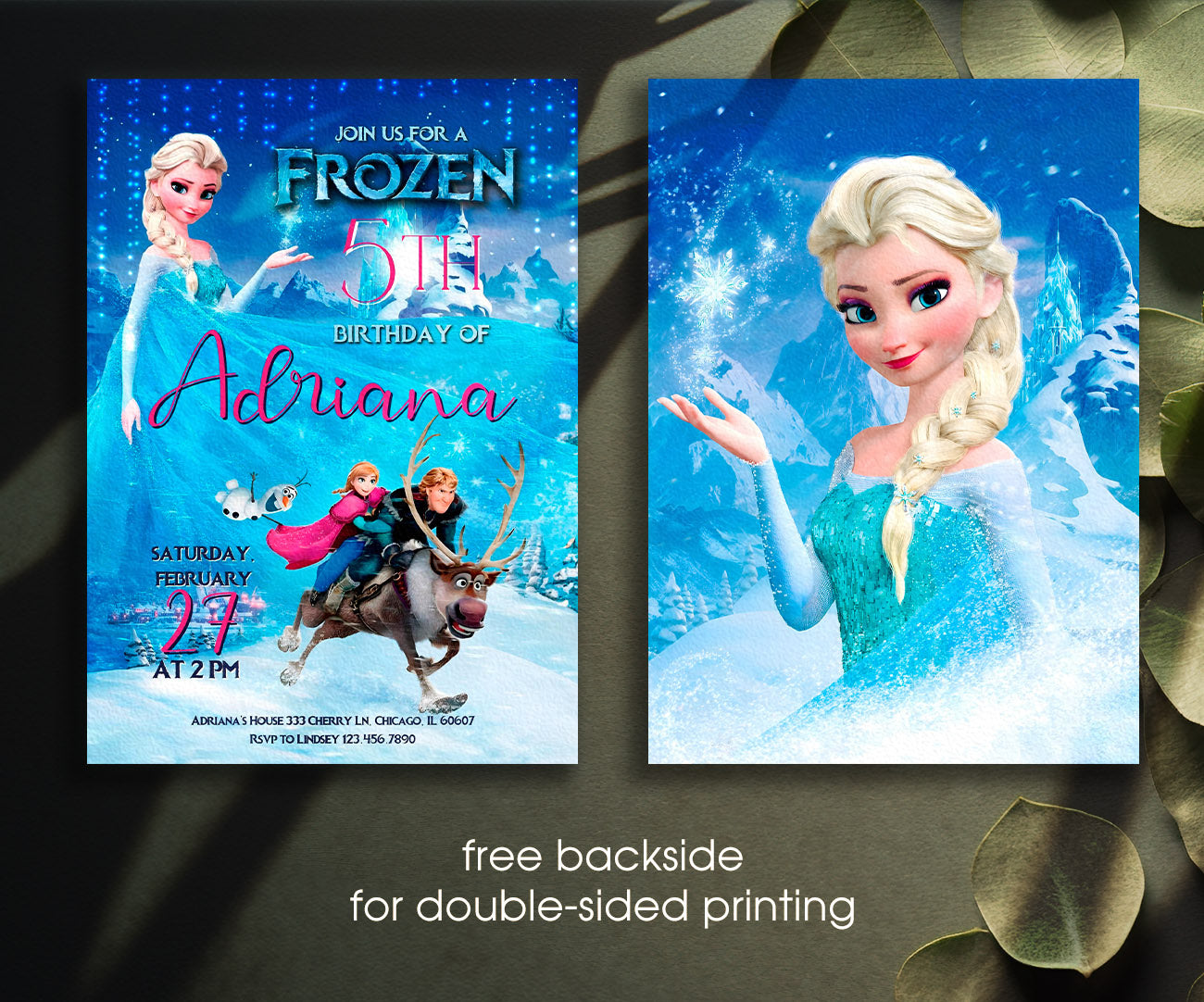Frozen Elsa customizable invitation template | Share or Print | girl | JJ228