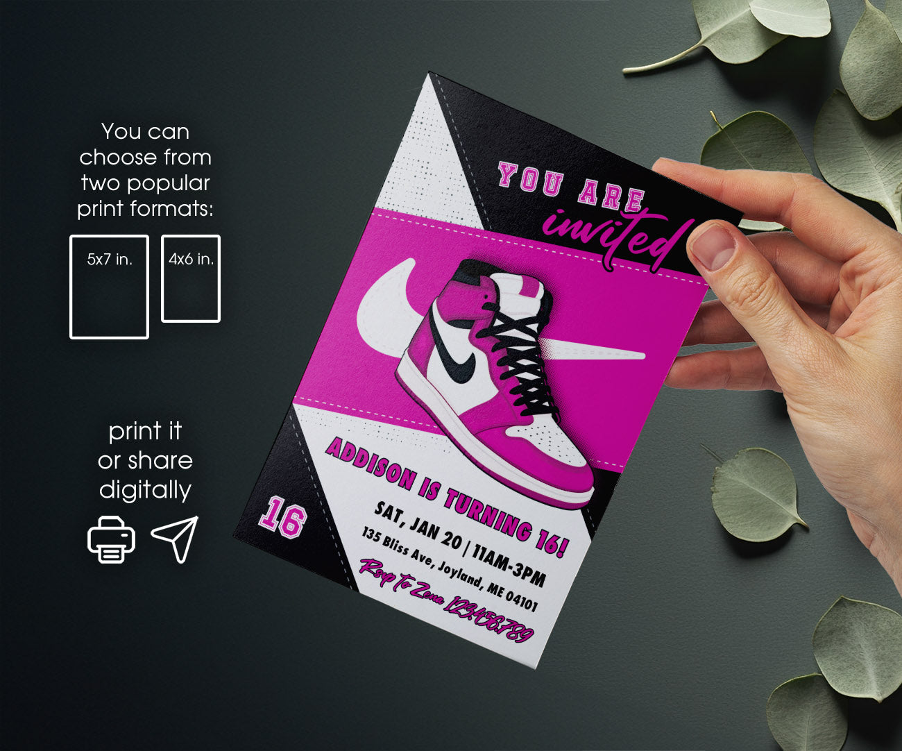 Sneaker Ball Air Jordan Nike customizable invitation template | Share or Print | VW192