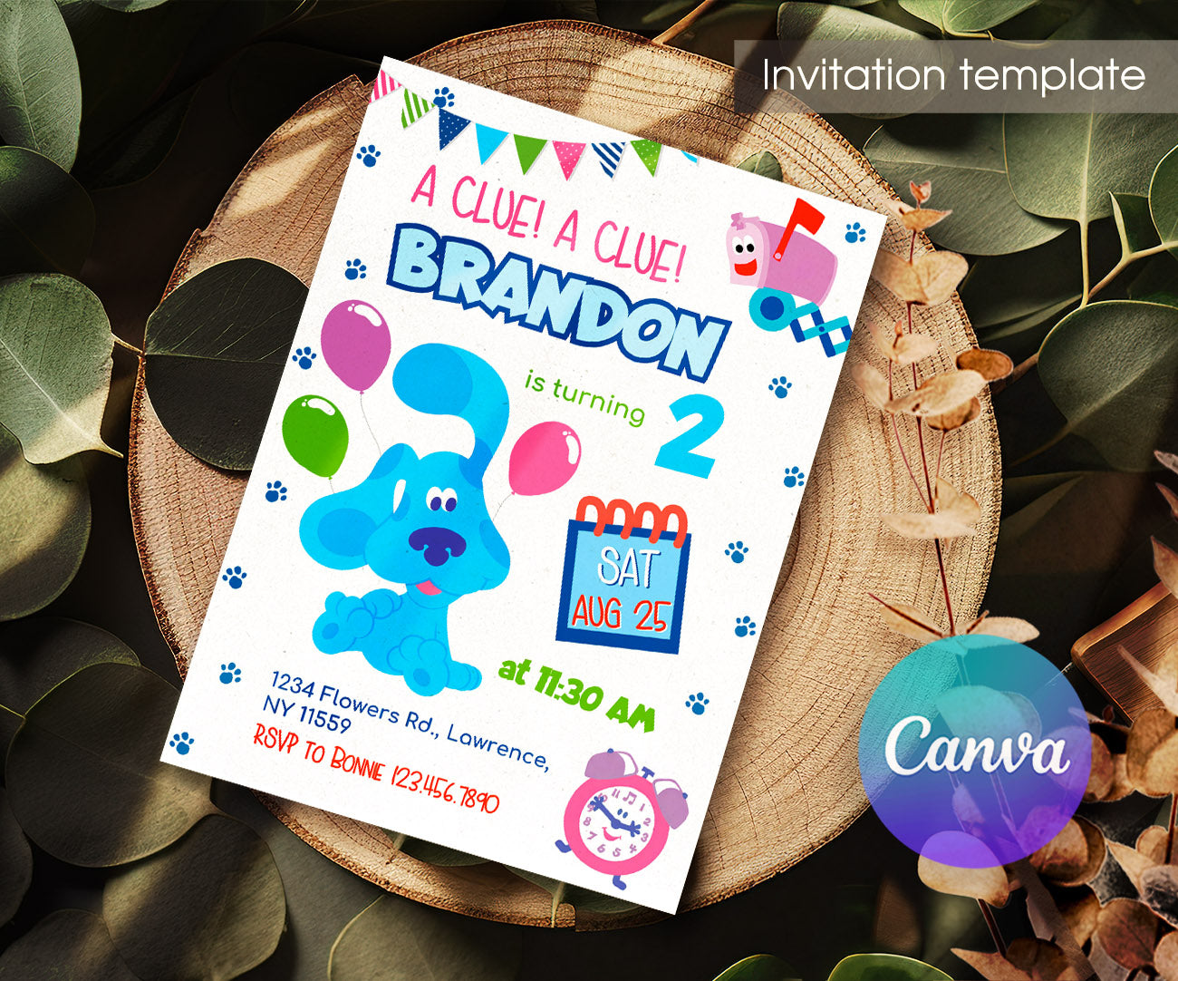 Blue's Clues Puppy customizable invitation template | Share or Print | KP939