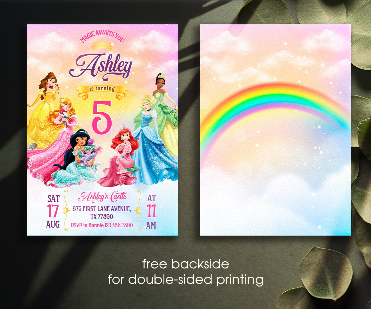 Disney Princess customizable invitation template | Share or Print | girl | VU861