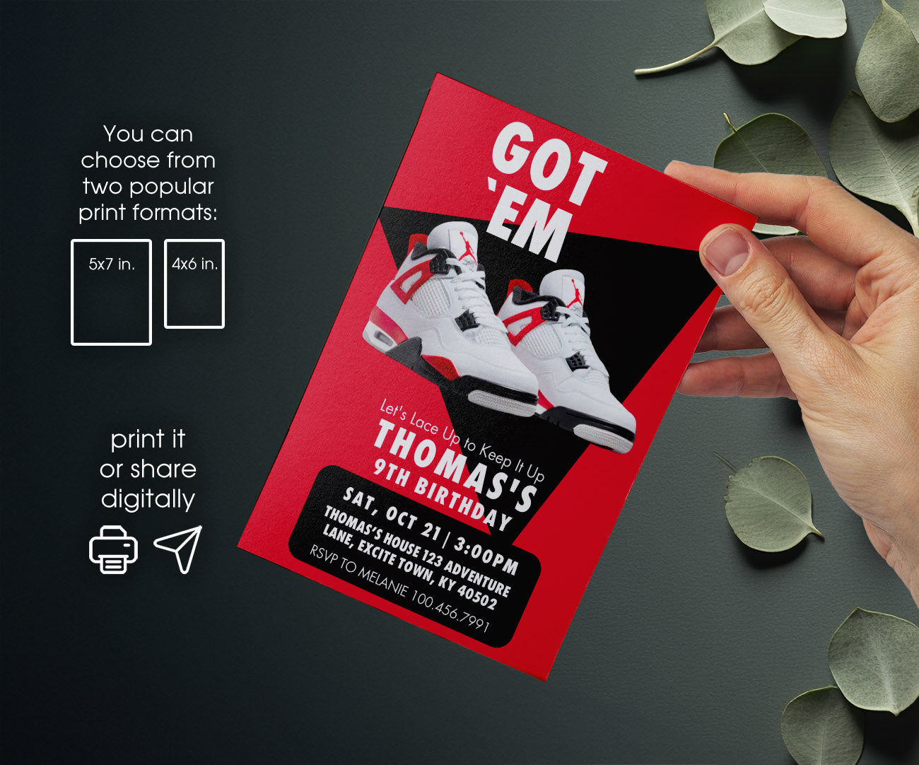Sneaker Ball Air Jordan Nike customizable invitation template | Share or Print | UV988