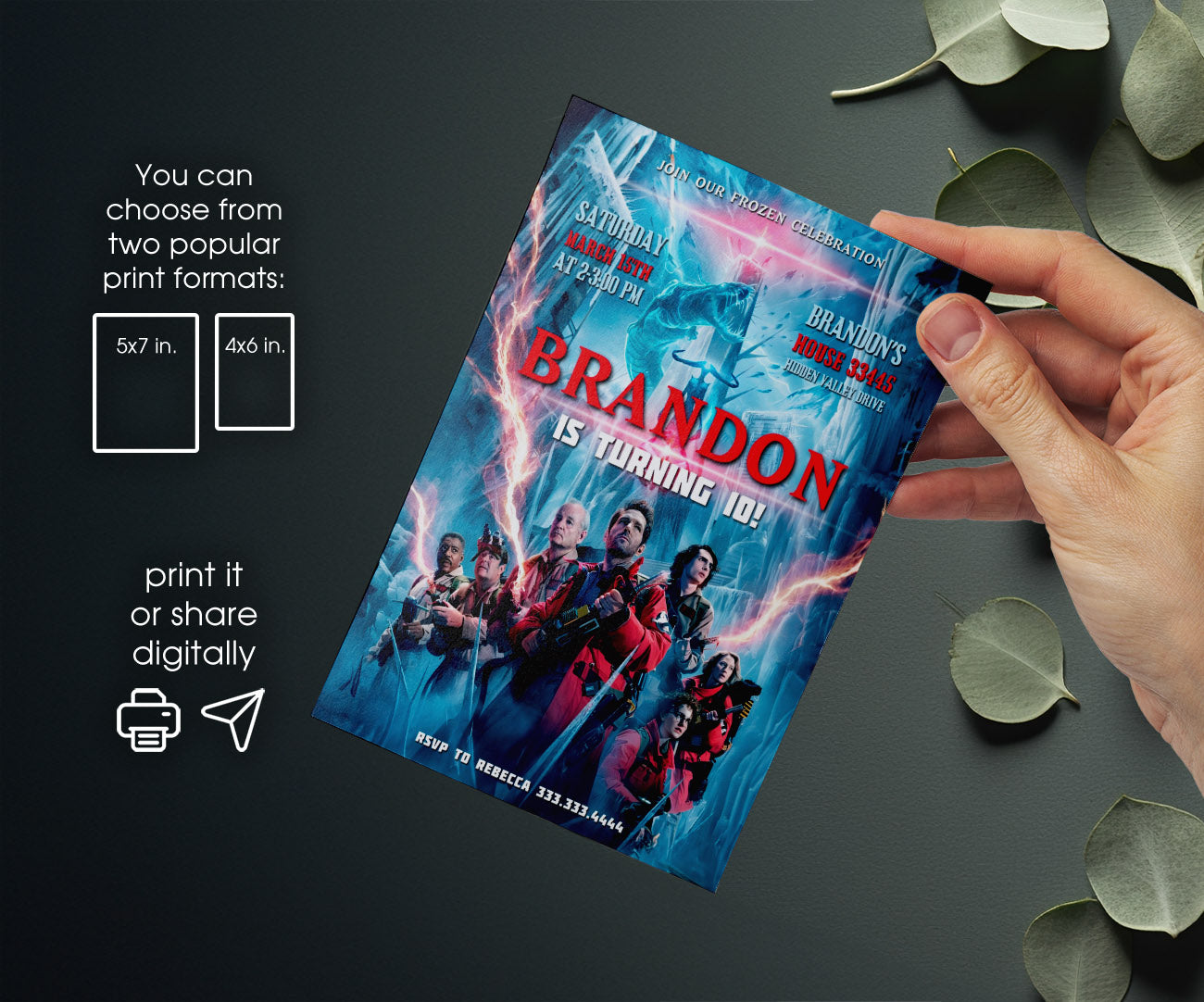 Ghostbusters customizable invitation template | Share or Print | YI976