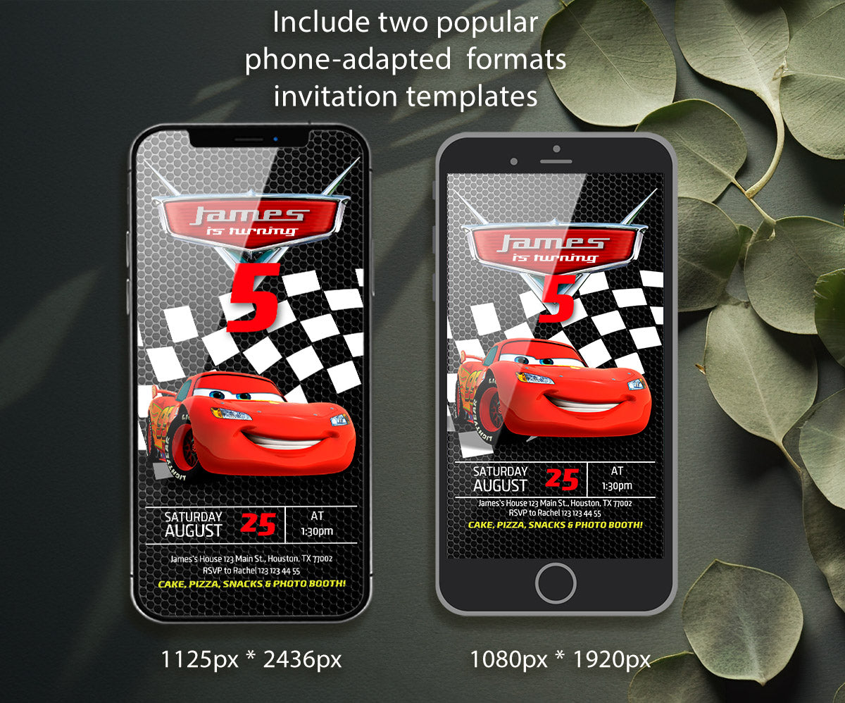 Cars Lightning McQueen customizable invitation template | Share or Print | boy | BO191