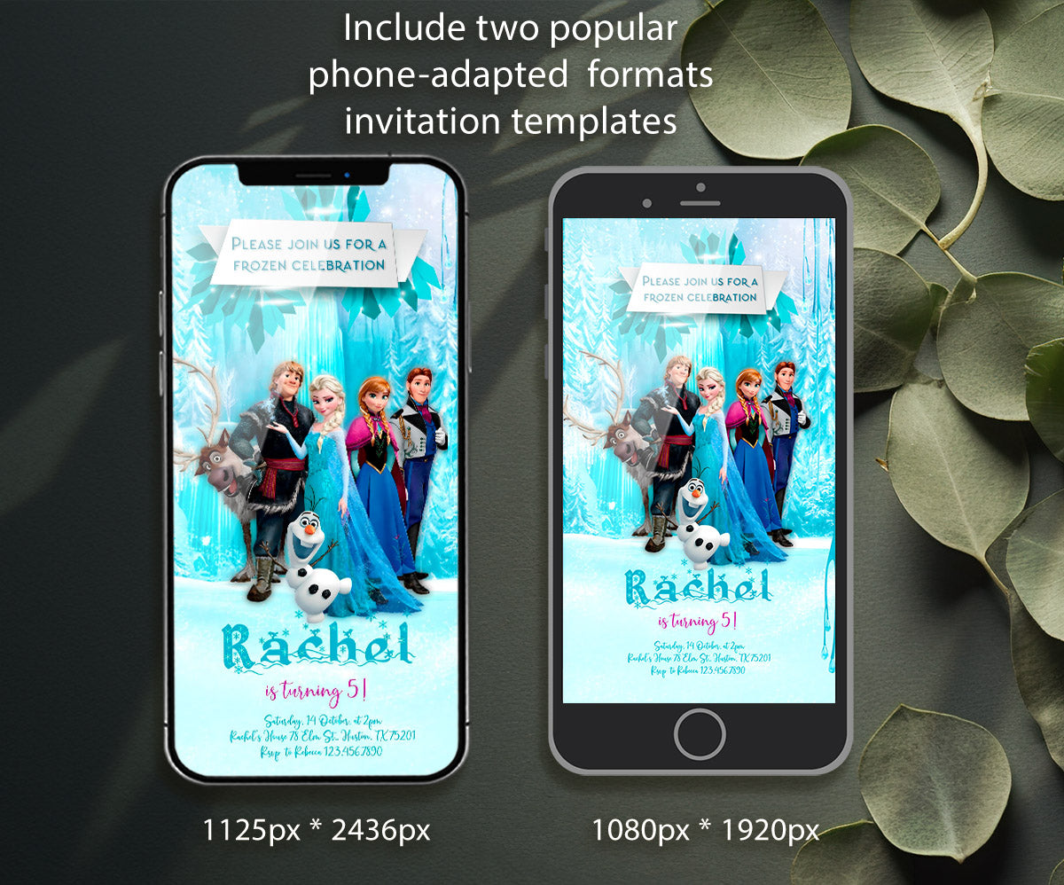 Frozen Elsa customizable invitation template | Share or Print | girl | GT221