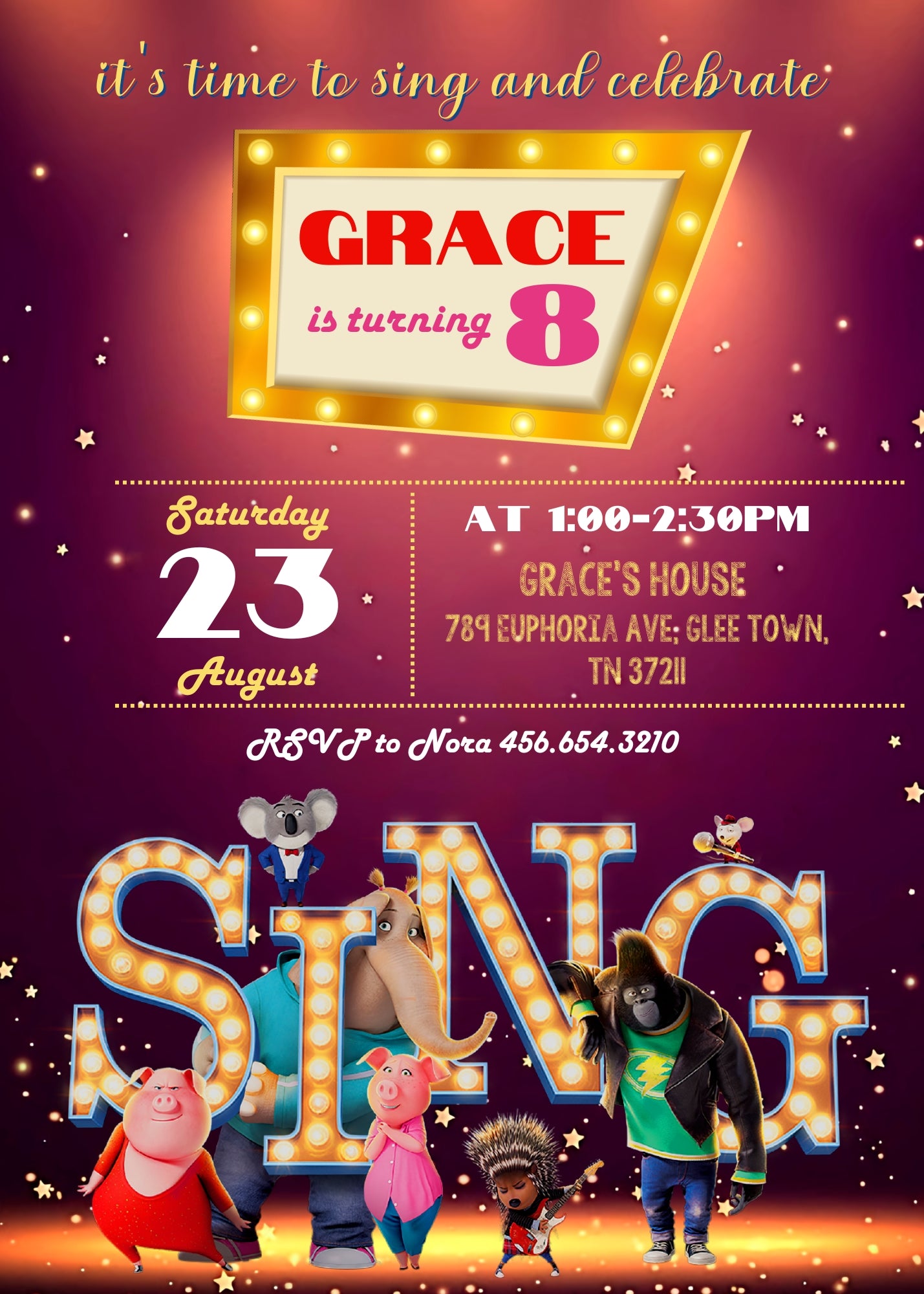 Sing Two Karaoke customizable invitation template | Share or Print | XP497