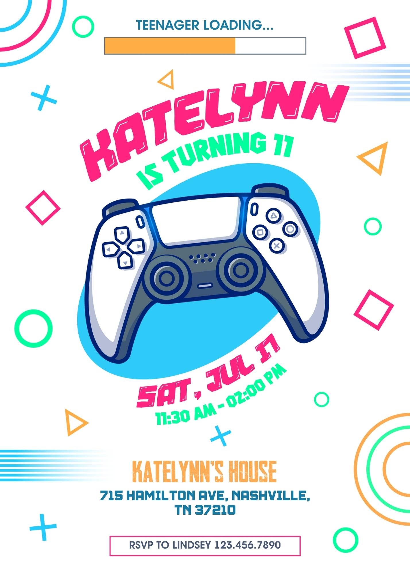 Gamer Party customizable invitation template | Share or Print | boy | OV558
